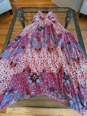 American Eagle Outfitters Boho Maxi Dress in Magenta, Purple, Blue